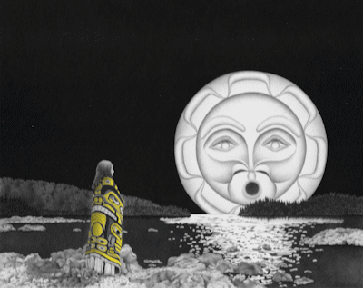 September Moon/Tlingit Woman in Chilkat Blanket